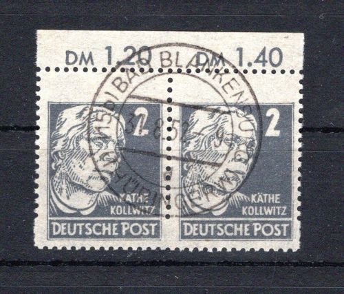 SBZ Allg. Ausg. waag. Paar OR MiNr. 212 gestempelt versetzter Kammschlag