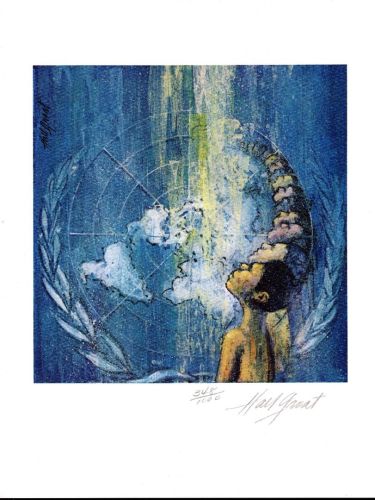 UNO New York Hall Groat, Lithographie 348/1000, handsigniert