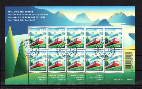Schweiz Kleinbogen MiNr. 2704 Ersttagssonderstempel Eisenbahn
