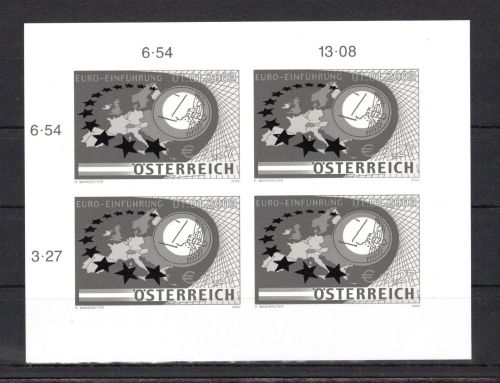 Österreich Kleinbogen MiNr. 2368 postfrisch als Schwarzdruck
