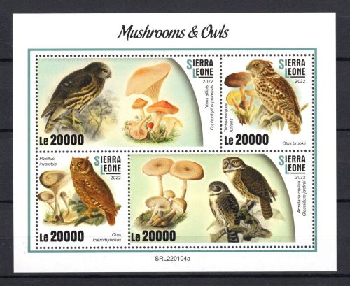 Sierra Leone MiNr. 13221-13224 Kleinbogen und 2 Blöcke postfrisch Pilze