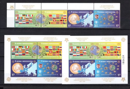Bosnien-H.serb.Rep. MiNr. 419-422 Bl 27 A+B postfrisch 50 J. Europamarken