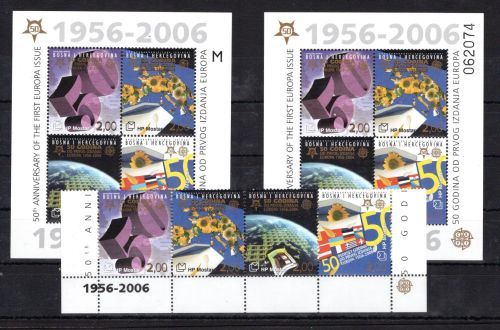 Bosnien-Herz. Mostar MiNr. 166-69 + Bl 7 postfrisch 50 J. Europamarken