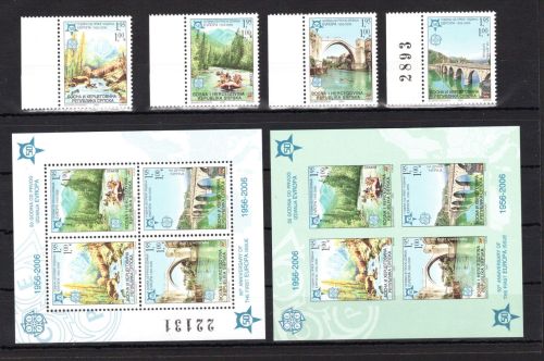 Serbische Republik MiNr. 339-42 + Bl 13 A/B postfrisch 50 J. Europamarken