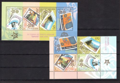 Makedonien MiNr. 370-373 + Block 13 postfrisch 50 Jahre Europamarken