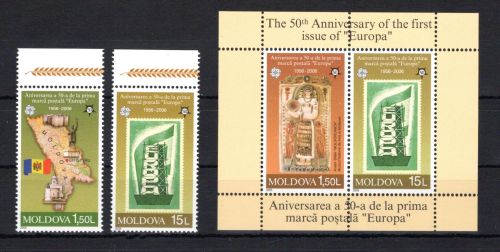 Moldawien MiNr. 517-517 + Block 33 postfrisch 50 Jahre Europamarken