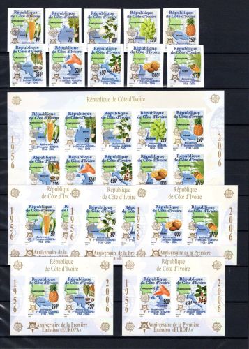 Elfenbeinküste KB MiNr. 1461-70 + Block 169-173 B postfrisch 50 J Europamarken