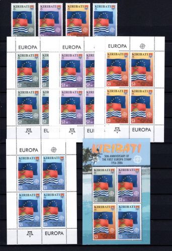 Kiribati KB MiNr. 993-96 + Block 60 postfrisch 50 Jahre Europamarken