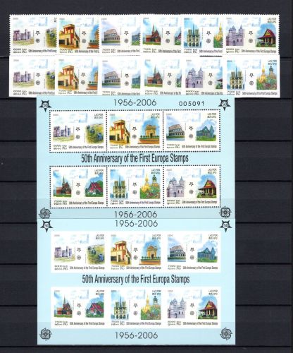 Laos MiNr. 1973-1978 + Block 194 A+B postfrisch 50 J. Europamarken