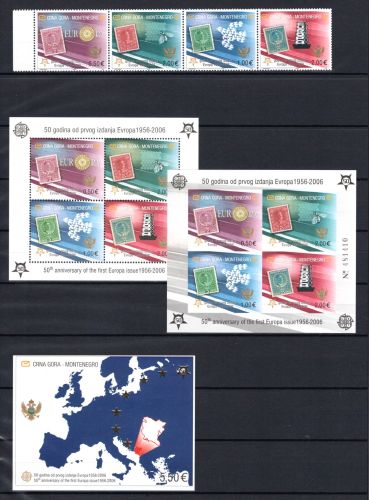 Montenegro MiNr. 108-11 A + Block 2 A/B + 3 postfrisch 50 J. Europamarken