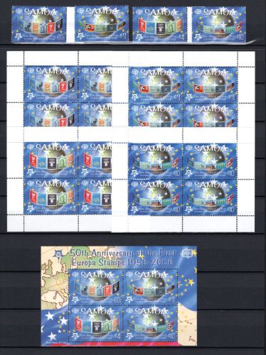 Samoa KB MiNr. 1020-1023 + Block 75 postfrisch 50 J. Europamarken