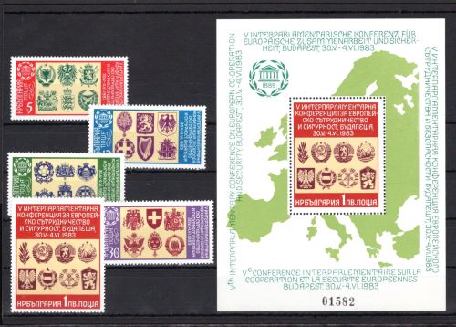 Bulgarien MiNr. 3174-3178 + Block 131 postfrisch KSZE