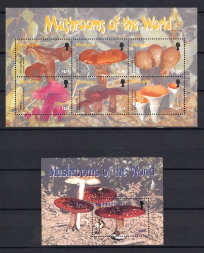 Montserrat MiNr. 1205-1210 Kleinbogen und Block 97 postfrisch Pilze