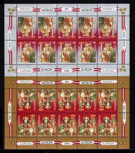 Lettland Kleinbögen MiNr. 414-415 postfrisch Cept 1995