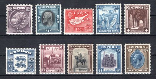 Zypern MiNr. 108-117 Falz