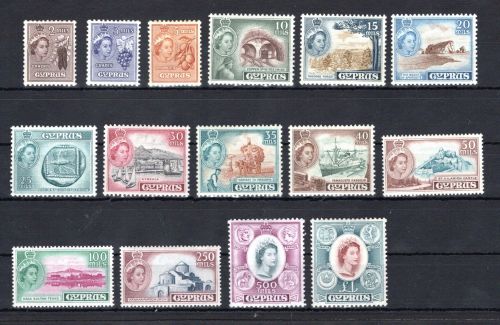Zypern MiNr. 164-178 Falz
