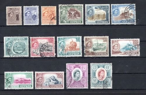 Zypern MiNr. 164-78 gestempelt