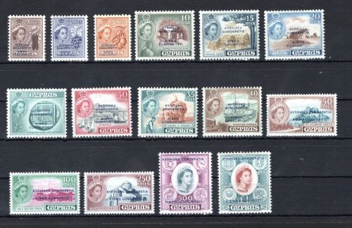 Zypern MiNr. 179-93 Falz