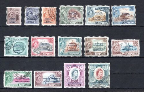 Zypern MiNr. 179-93 gestempelt