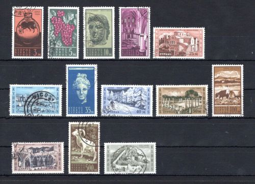 Zypern MiNr. 202-214 gestempelt