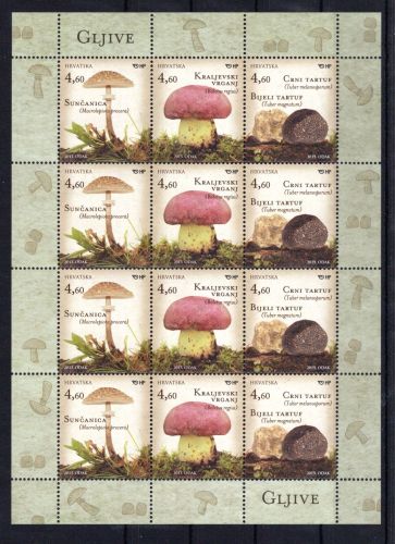 Kroatien MiNr. 1091-1093 Kleinbogen-Zusammendruck 2013 postfrisch Pilze