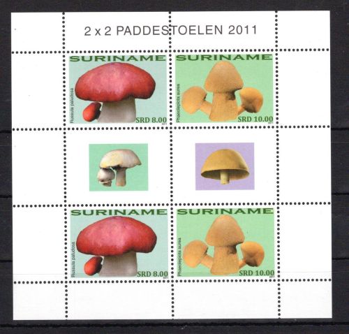 Surinam MiNr. 2454-2455 Kleinbogen-Zusammendruck 2011 postfrisch Pilze