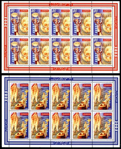 Georgien Kleinbögen MiNr. 480-481 postfrisch Cept 2005