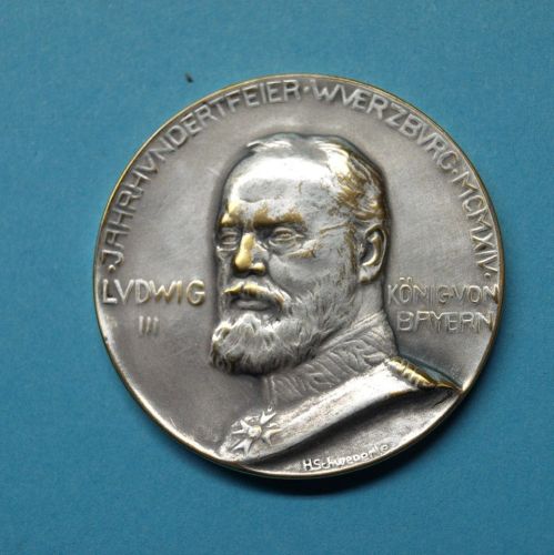 Medaille Jahrhundertfeier Würzburg 1914 Ludwig III. König von Bayern