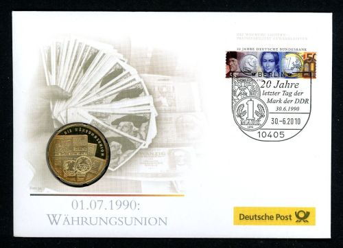 BRD 2010 Tombak Medaille "Währungsunion" im Numisbrief PP