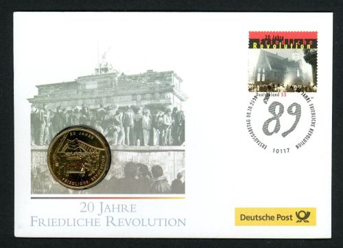BRD 2009 Tombak Medaille "20 Jahre friedliche Revolution" Numisbrief PP