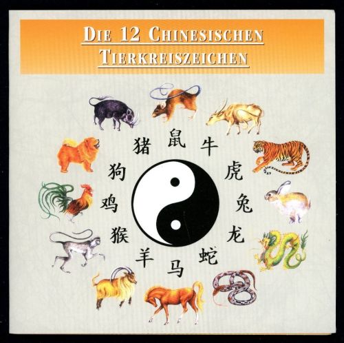 Somalia 2000 12 x chinesische Tierkreiszeichen im Folder ST