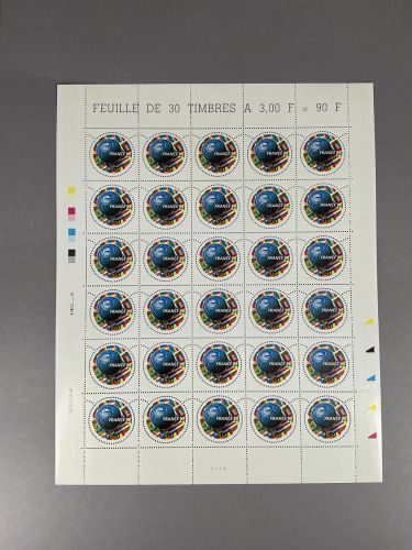 Frankreich 30er Bogen MiNr. 3278 postfrisch Fussball WM 1998