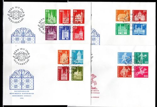Schweiz MiNr. 696-713 x Ersttagsbriefe/ FDC