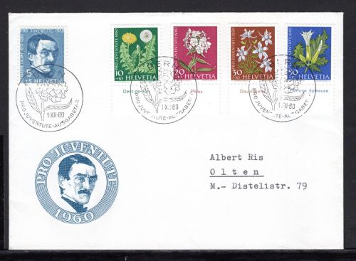 Schweiz MiNr. 722-726 Ersttagsbriefe/ FDC Pro Juventute 1960