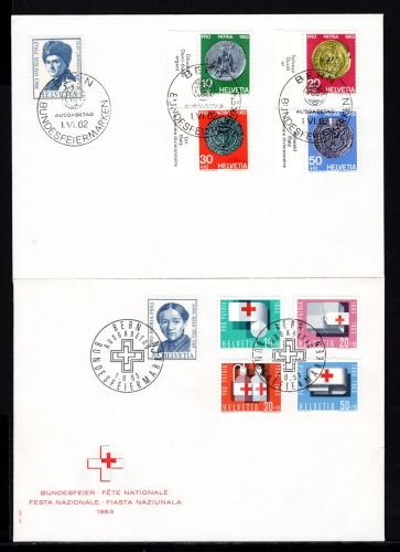 Schweiz MiNr. 751-755 + 775-779 Ersttagsbriefe/ FDC Pro Patria