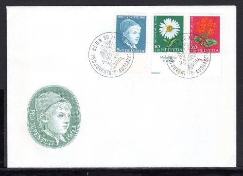 Schweiz MiNr. 786-788 x grüner Strich Ersttagsbriefe/ FDC Pro Juventute