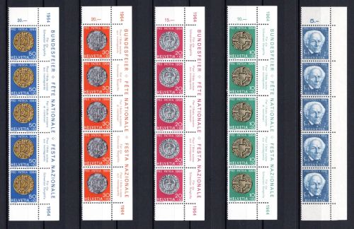 Schweiz 5er Streifen Bogenrand re MiNr. 795-799 postfrisch Pro Patria
