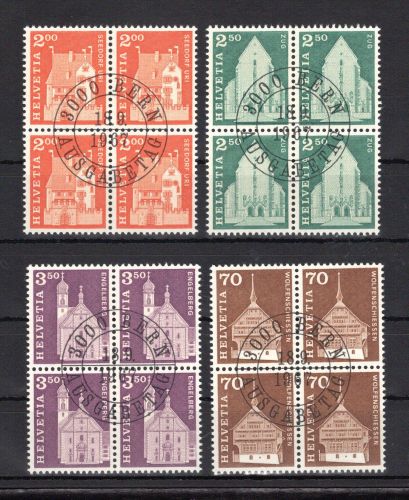 Schweiz 4er Blöcke MiNr. 862-865 Ersttagsstempel