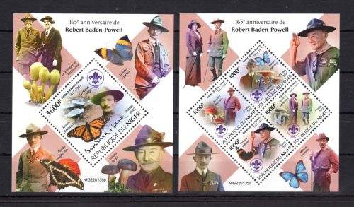 Niger MiNr. 8556-8559 + Block 1408 postfrisch Baden Powell, Pfadfinder