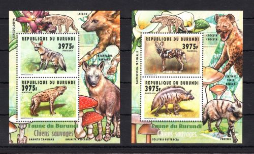 Burundi MiNr. Block 456-457 postfrisch Wildhunde, Hyänen