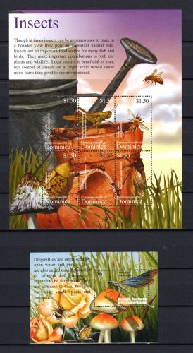 Dominikanische Rep. KB MiNr. 1455-1458 + Block 461 postfrisch Pilze