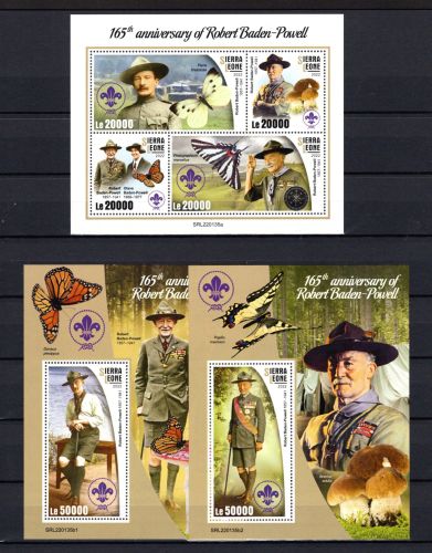 Sierra Leone MiNr. 13371-74 + Block 2171-72 postfrisch Pilze + Pfadfinder