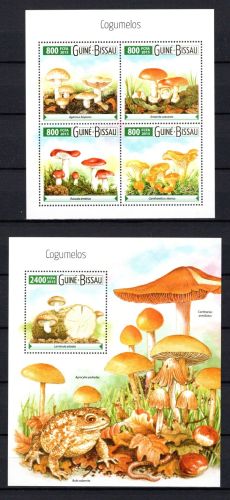 Guinea Bissau MiNr. 8030-8033 + Block 1397 postfrisch Pilze