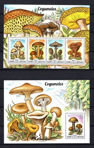 Guinea Bissau MiNr. 7774-7777 + Block 1353 postfrisch Pilze