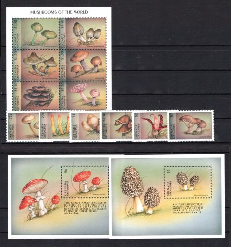 Grenada Grenadinen MiNr. 2614-2625 + Block 399-400 postfrisch Pilze