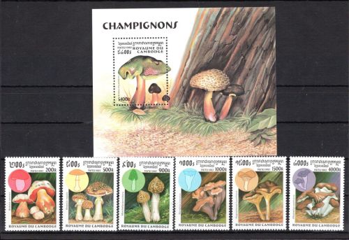 Kambodscha MiNr. 1755-1760 + Block 232 postfrisch Pilze