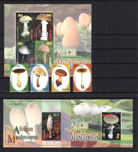 Lesotho MiNr. 1987-1994 + Block 210-211 postfrisch Pilze
