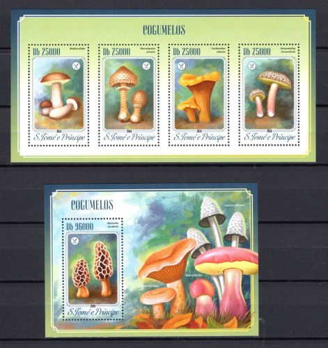 Sao Tome e Principe MiNr. 5790-5793 + Block 1014 postfrisch Pilze