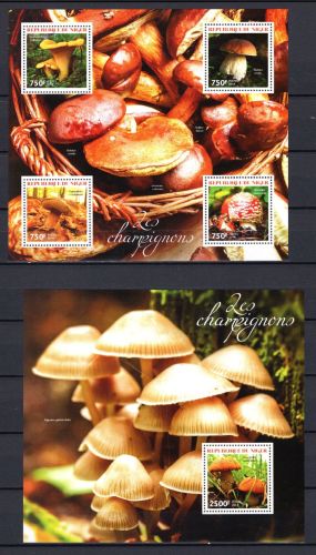 Niger MiNr. 2912-2915 + Block 326 postfrisch Pilze
