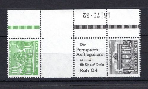 Berlin Zusammendruck MiNr. SZ 6 postfrisch ungefaltet, HAN mit Falz